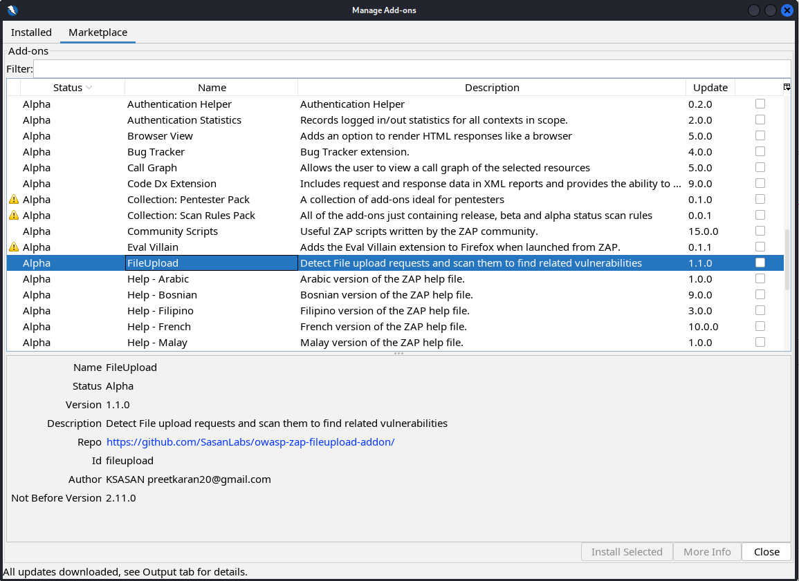 A screenshot titled, manage add-ons.