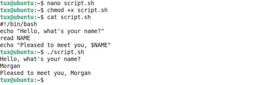 Example of shell script
